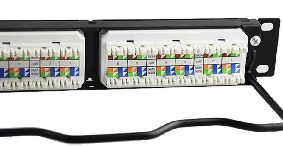 a one-piece patch panel encapsulates 24 RJ45 sockets in the patch panel frame, connected as a whole. Its internal structure generally shares one circuit board among six RJ45 sockets. a one-piece patch panel encapsulates 24 RJ45 sockets in the patch panel frame, connected as a whole. Its internal structure generally shares one circuit board among six RJ45 sockets.