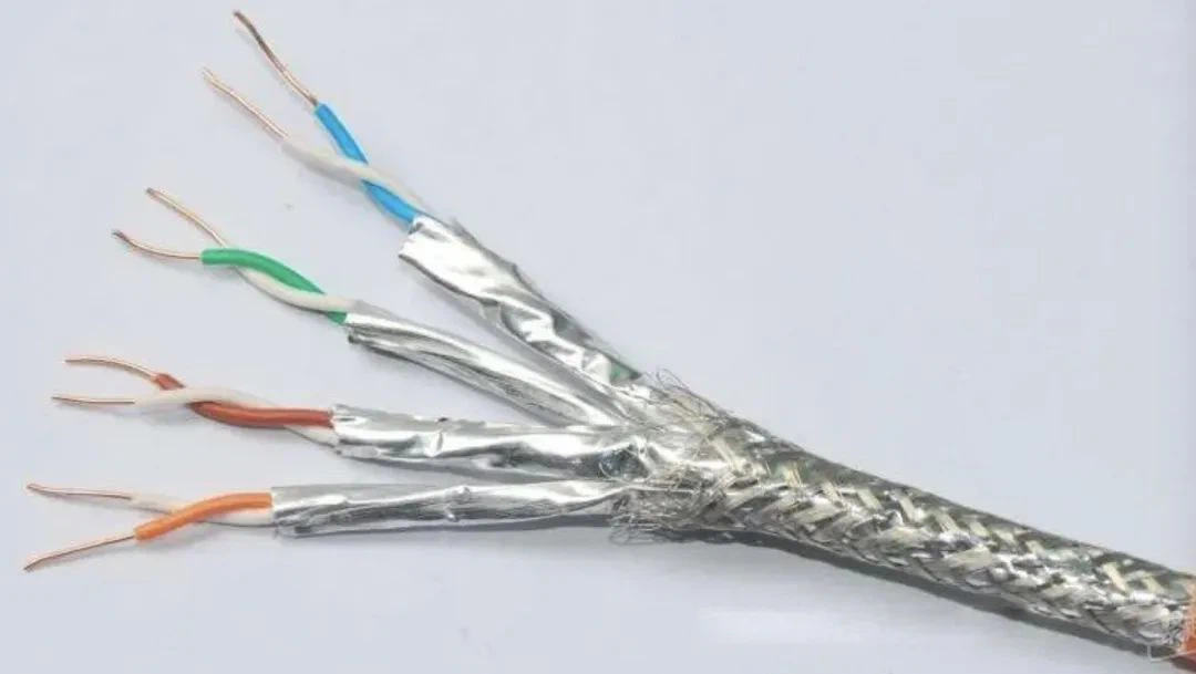 Double-shielded network cables feature two layers of shielding. Double-shielded network cables feature two layers of shielding.