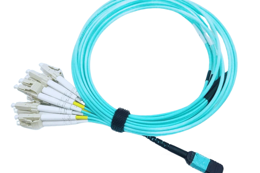 MTP Harness (Breakout) Cables are the fiber translation layer at the rack edge. One end carries an MTP connector with 8, 12, or 24 fibers. The other end fans out into multiple individual LC or SC duplex connectors. MTP Harness (Breakout) Cables are the fiber translation layer at the rack edge. One end carries an MTP connector with 8, 12, or 24 fibers. The other end fans out into multiple individual LC or SC duplex connectors.
